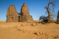 SaharaÃ¢â¬â¢s landscape . Djanet, South Algeria, North Africa Royalty Free Stock Photo